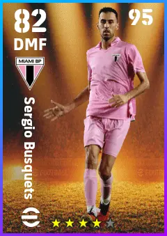 Sergio Busquets eFootball 2026 player card — 82 OVR DMF