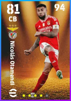 Nicolas Otamendi eFootball 2026 player card — 81 OVR CB