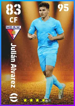 Julian Alvarez eFootball 2026 player card — 83 OVR CF