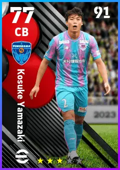 Kosuke Yamazaki eFootball 2026 player card — 77 OVR CB