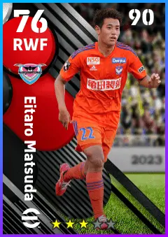Eitaro Matsuda eFootball 2026 player card — 76 OVR RWF
