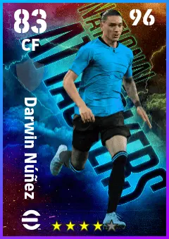 Darwin Nunez eFootball 2026 player card — 83 OVR CF
