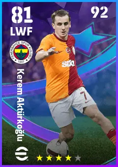 Kerem Akturkoglu eFootball 2026 player card — 81 OVR LWF
