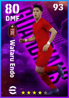 Wataru Endo eFootball 2026 player card — 80 OVR DMF