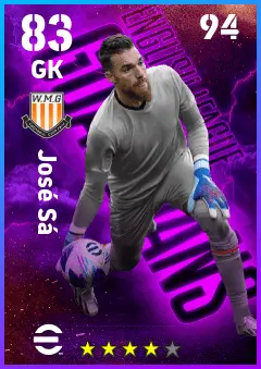 Jose Sa eFootball 2026 player card — 83 OVR GK