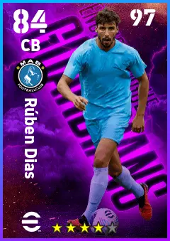 Ruben Dias eFootball 2026 player card — 84 OVR CB