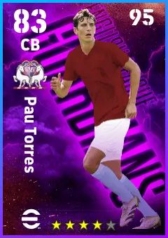 Pau Torres eFootball 2026 player card — 83 OVR CB