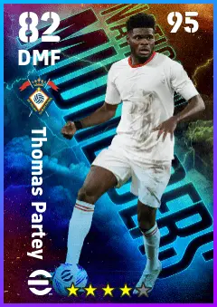 Thomas Partey eFootball 2026 player card — 82 OVR DMF