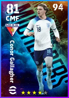Conor Gallagher eFootball 2026 player card — 81 OVR CMF