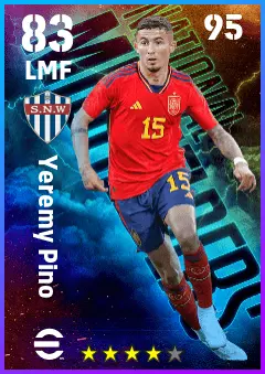 Yeremy Pino eFootball 2026 player card — 83 OVR LMF