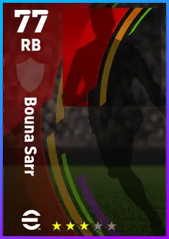 Bouna Sarr eFootball 2026 player card — 77 OVR RB