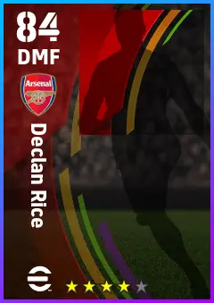 Declan Rice eFootball 2026 player card — 84 OVR DMF