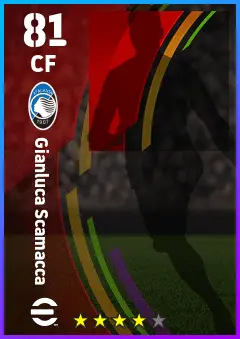 Gianluca Scamacca eFootball 2026 player card — 81 OVR CF