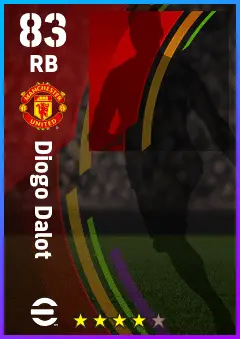 Diogo Dalot eFootball 2026 player card — 83 OVR RB