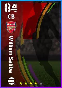 William Saliba eFootball 2026 player card — 84 OVR CB