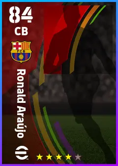 Ronald Araujo eFootball 2026 player card — 84 OVR CB