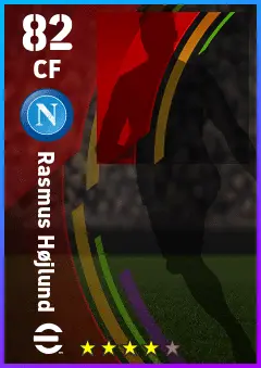 Rasmus Hojlund eFootball 2026 player card — 82 OVR CF