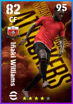 Inaki Williams eFootball 2026 player card — 82 OVR CF
