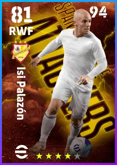 Isi Palazon eFootball 2026 player card — 81 OVR RWF