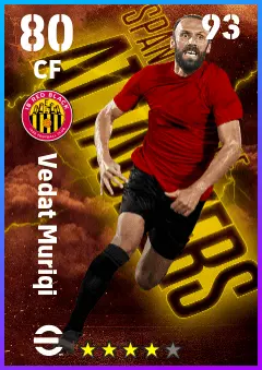 Vedat Muriqi eFootball 2026 player card — 80 OVR CF