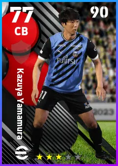 Kazuya Yamamura eFootball 2026 player card — 77 OVR CB
