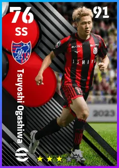 Tsuyoshi Ogashiwa eFootball 2026 player card — 76 OVR SS