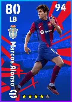 Marcos Alonso eFootball 2026 player card — 80 OVR LB