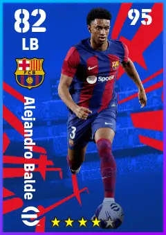 Alejandro Balde eFootball 2026 player card — 82 OVR LB