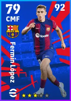 Fermin Lopez eFootball 2026 player card — 79 OVR CMF