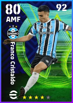 Franco Cristaldo eFootball 2026 player card — 80 OVR AMF