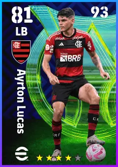 Ayrton Lucas eFootball 2026 player card — 81 OVR LB