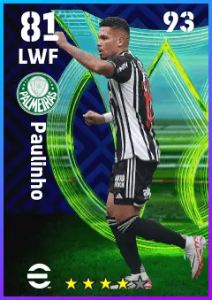 Paulinho eFootball 2026 player card — 81 OVR LWF