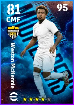 Weston McKennie eFootball 2026 player card — 81 OVR CMF