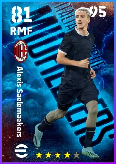 Alexis Saelemaekers eFootball 2026 player card — 81 OVR RMF