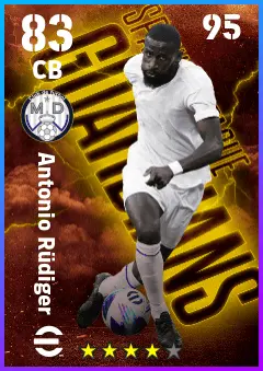 Antonio Rudiger eFootball 2026 player card — 83 OVR CB