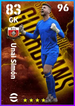 Unai Simon eFootball 2026 player card — 83 OVR GK