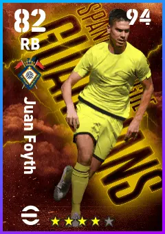 Juan Foyth eFootball 2026 player card — 82 OVR RB