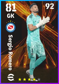 Sergio Romero eFootball 2026 player card — 81 OVR GK