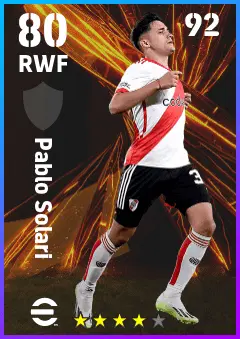 Pablo Solari eFootball 2026 player card — 80 OVR RWF