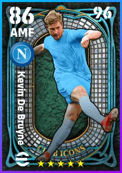 Kevin De Bruyne eFootball 2026 player card — 86 OVR AMF