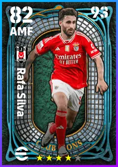 Rafa Silva eFootball 2026 player card — 82 OVR AMF