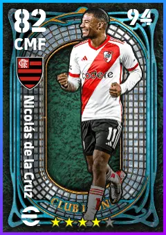 Nicolas de la Cruz eFootball 2026 player card — 82 OVR CMF