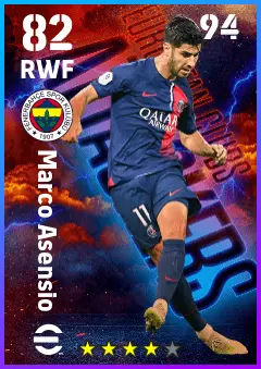 Marco Asensio eFootball 2026 player card — 82 OVR RWF