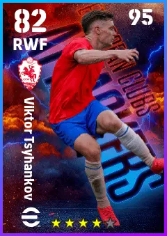 Viktor Tsygankov eFootball 2026 player card — 82 OVR RWF