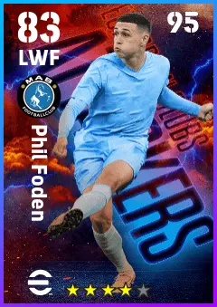 Phil Foden eFootball 2026 player card — 83 OVR LWF