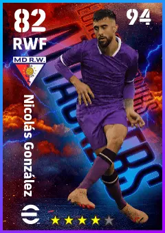 Nicolas Gonzalez eFootball 2026 player card — 82 OVR RWF