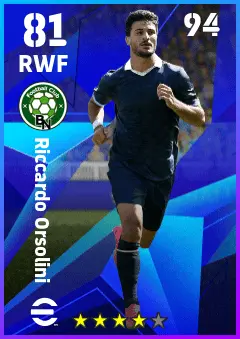 Riccardo Orsolini eFootball 2026 player card — 81 OVR RWF