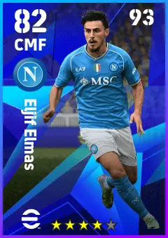 Eljif Elmas eFootball 2026 player card — 82 OVR CMF