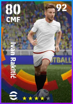 Ivan Rakitic eFootball 2026 player card — 80 OVR CMF