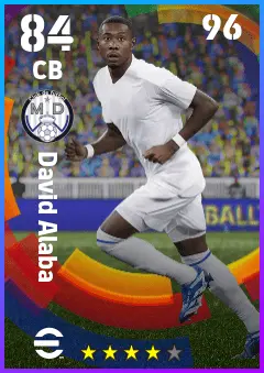 David Alaba eFootball 2026 player card — 84 OVR CB
